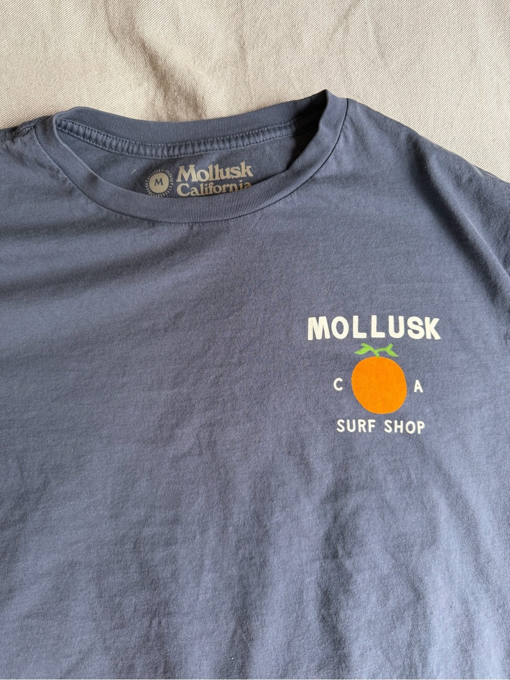 NWOT - Mollusk Navy Short Sleeve Surf Shop Logo Tee / Medium - Picture 2 of 3